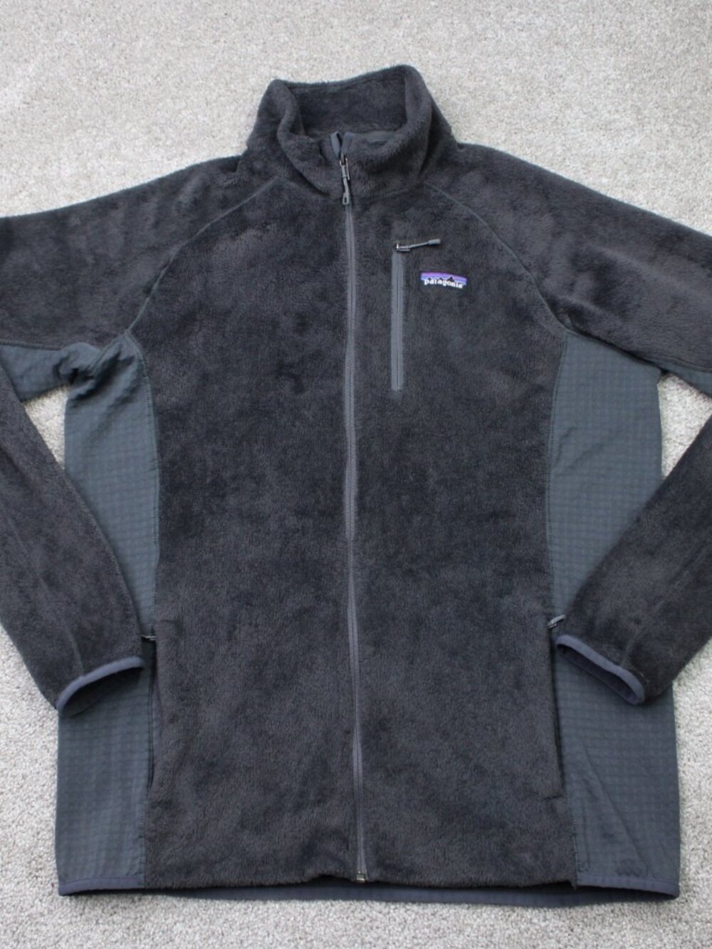 Patagonia Jacket Mens Large Gray R2 Regulator Fleece Full Zip Polartec Stretch